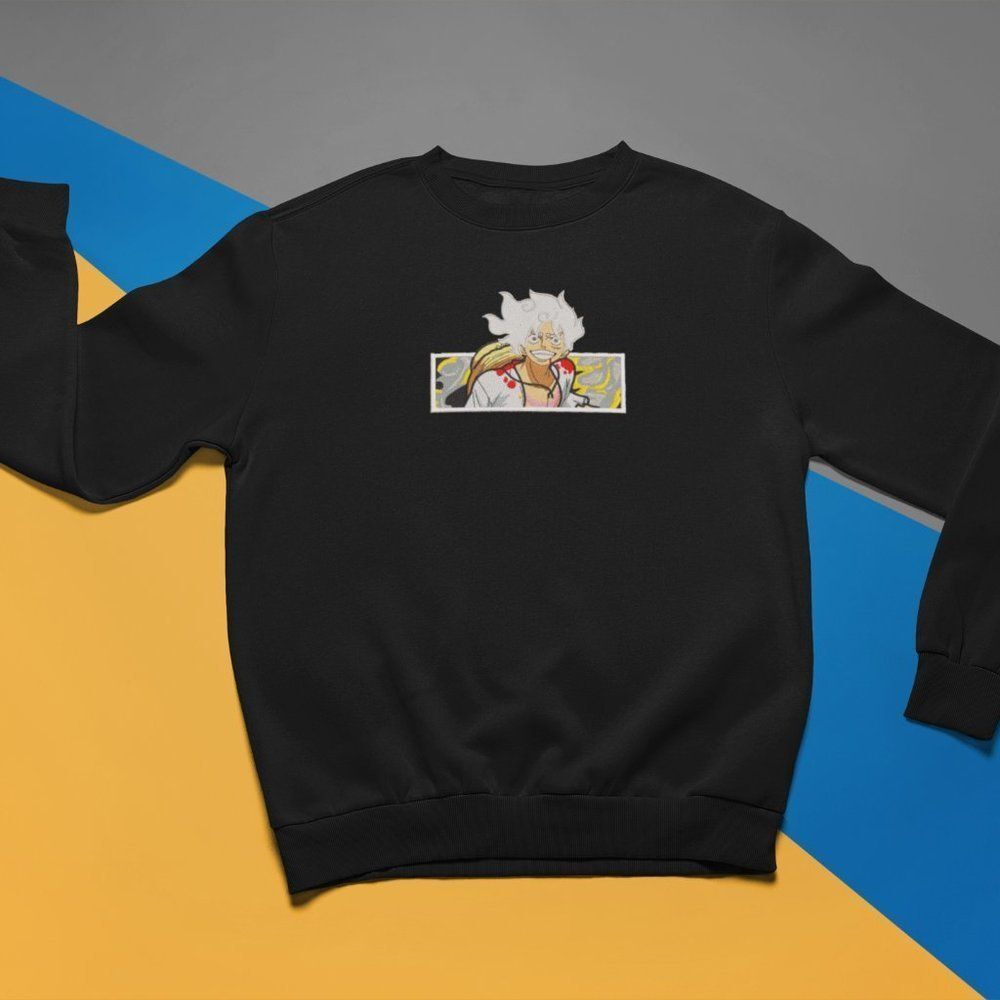 New- White&black Embroidered anime box Sweaters